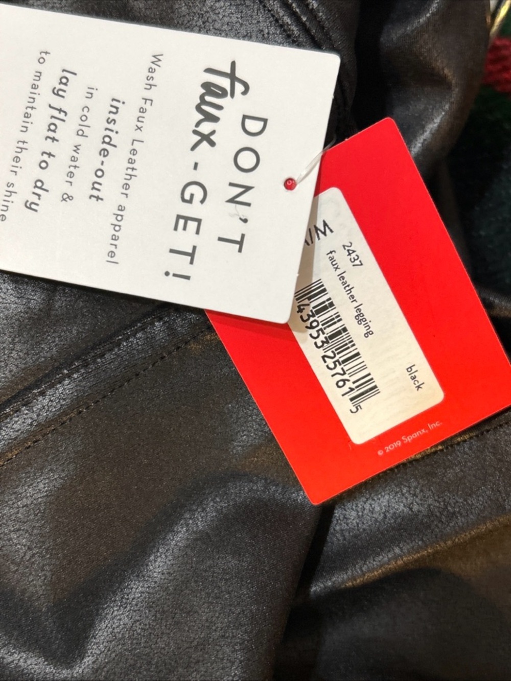 NWT SPANX Faux Leather Leggings Size M Medium Black Slimming 2437 - Picture 11 of 11